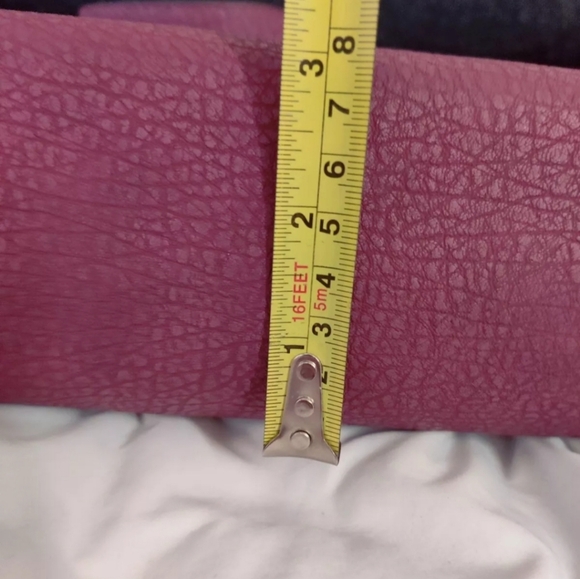 Maurice's Large Maroon Pebbled Faux Leather Work Bag Tote, Expandable Purse - Picture 10 of 11